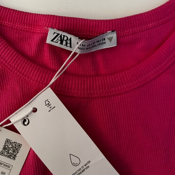 Zara Pink Ribbed Tank Top - Picture 2 of 3